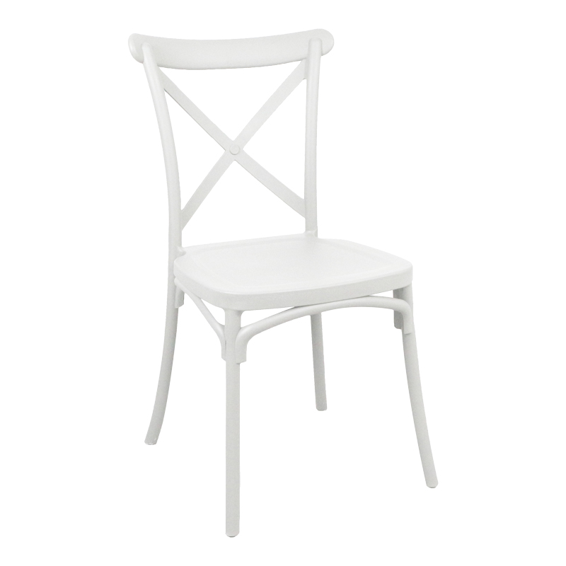 Crossie pakoworld pp chair in white shade 38x46.5x82cm