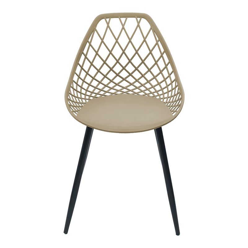 Suan pakoworld pp chair in cappuccino shade and black metal leg 56x49x82cm