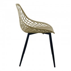 Suan pakoworld pp chair in cappuccino shade and black metal leg 56x49x82cm