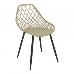 Suan pakoworld pp chair in cappuccino shade and black metal leg 56x49x82cm