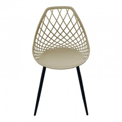 Suan pakoworld pp chair in cappuccino shade and black metal leg 56x49x82cm