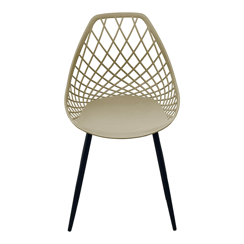 Suan pakoworld pp chair in cappuccino shade and black metal leg 56x49x82cm