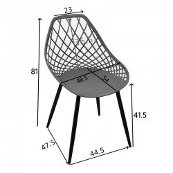 Suan pakoworld pp chair in cappuccino shade and black metal leg 56x49x82cm