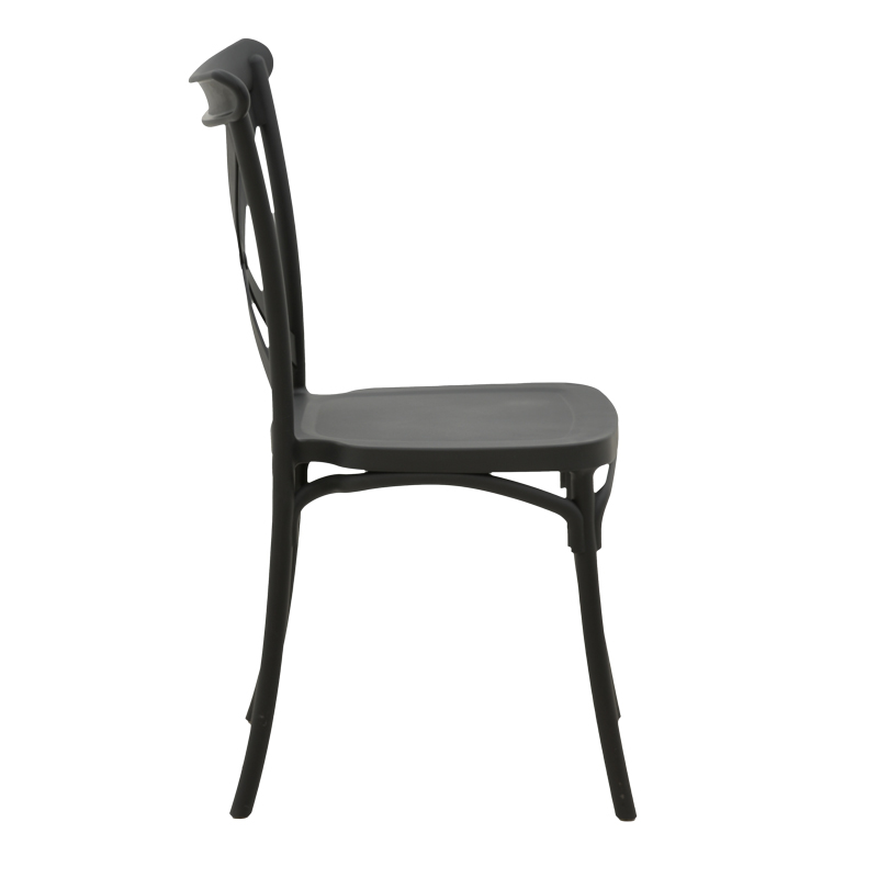 Crossie chair pakoworld pp in dark grey shade 38x46.5x82cm