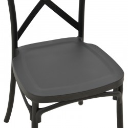 Crossie chair pakoworld pp in dark grey shade 38x46.5x82cm