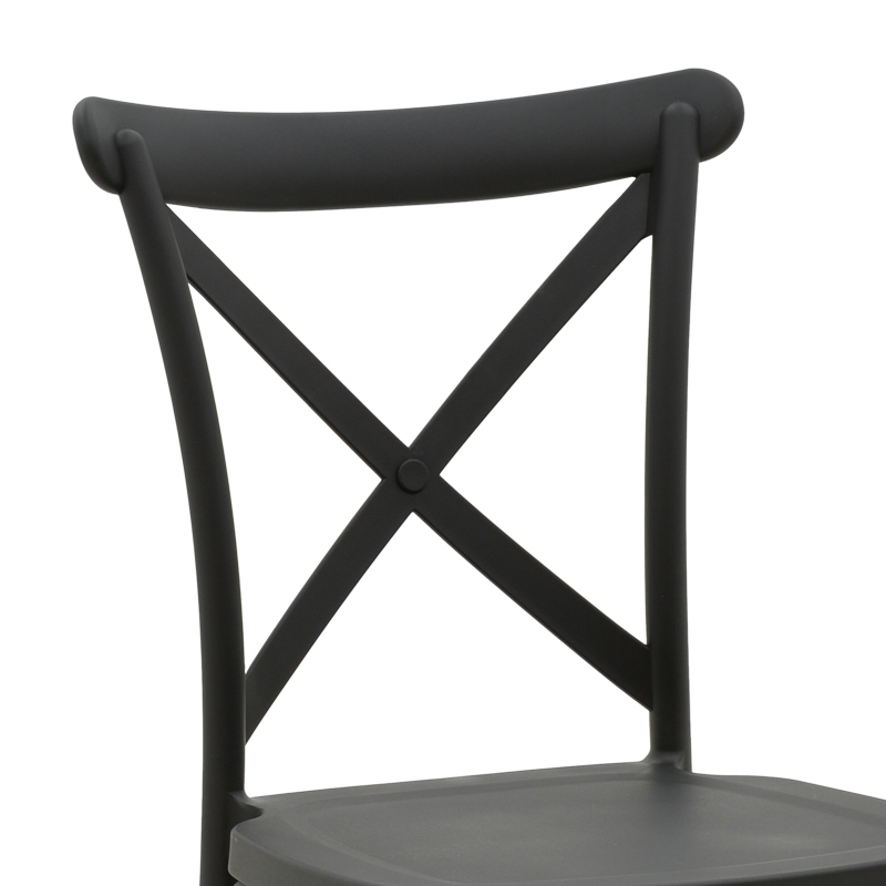 Crossie chair pakoworld pp in dark grey shade 38x46.5x82cm