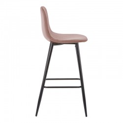 Bar stool medium height Bella pakoworld rotten apple velvet-black metal leg 41x47x93cm