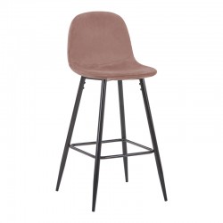 Bar stool medium height Bella pakoworld rotten apple velvet-black metal leg 41x47x93cm