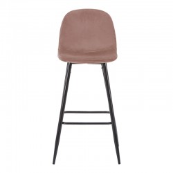 Bar stool medium height Bella pakoworld rotten apple velvet-black metal leg 41x47x93cm