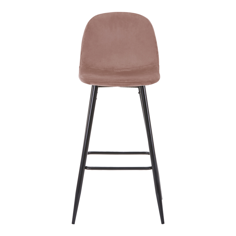 Bar stool medium height Bella pakoworld rotten apple velvet-black metal leg 41x47x93cm