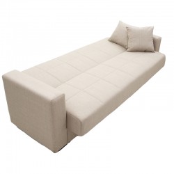 Vox pakoworld three-seater sofa-bed with storage cream fabric 215x85x80cm