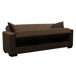 Vox pakoworld three-seater sofa-bed with storage brown fabric 215x85x80cm
