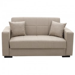 Sofa-bed with storage two-seater Vox pakoworld cream fabric 155x85x80cm