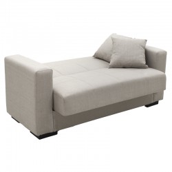 Καναπές-κρεβάτι με αποθηκευτικό χώρο διθέσιος Vox pakoworld ανοιχτό γκρι ύφασμα 155x85x80εκ