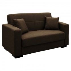 Καναπές-κρεβάτι με αποθηκευτικό χώρο διθέσιος Vox pakoworld ανοιχτό καφέ ύφασμα 155x85x80εκ