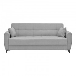 Καναπές-κρεβάτι με αποθηκευτικό χώρο τριθέσιος Lincoln pakoworld ανοιχτό γκρι ύφασμα 225x85x90εκ