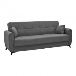 Καναπές-κρεβάτι με αποθηκευτικό χώρο τριθέσιος Lincoln pakoworld ανθρακί ύφασμα 225x85x90εκ