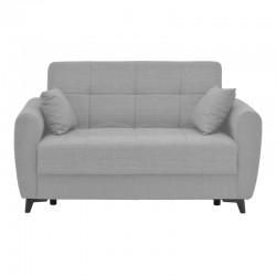 Sofa-bed with storage two-seater Lincoln pakoworld light gray fabric 165x85x90cm