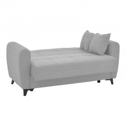 Καναπές-κρεβάτι με αποθηκευτικό χώρο διθέσιος Lincoln pakoworld ανοιχτό γκρι ύφασμα 165x85x90εκ