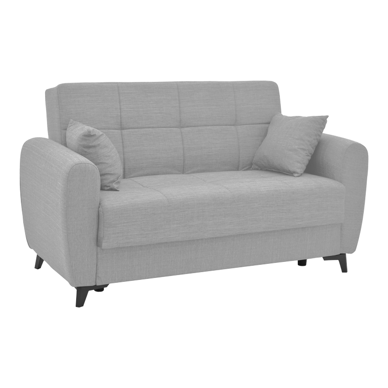 Καναπές-κρεβάτι με αποθηκευτικό χώρο διθέσιος Lincoln pakoworld ανοιχτό γκρι ύφασμα 165x85x90εκ