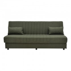 Καναπές-κρεβάτι με αποθηκευτικό χώρο τριθέσιος Romina pakoworld πράσινο ύφασμα 190x85x90εκ