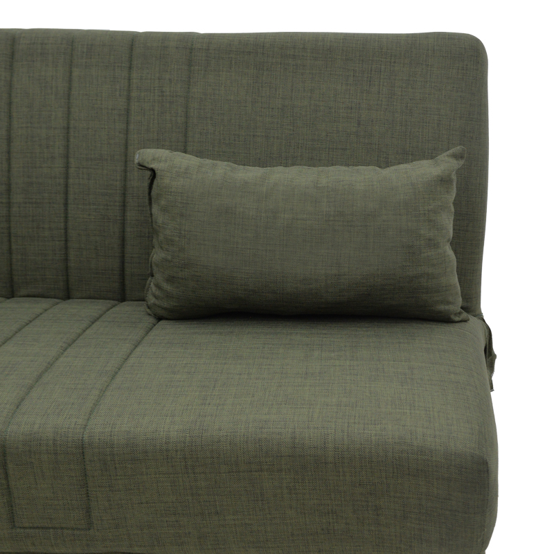 Sofa-bed with storage three-seater Romina pakoworld green fabric 190x85x90cm