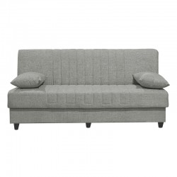 Καναπές-κρεβάτι με αποθηκευτικό χώρο τριθέσιος Romina pakoworld ανοιχτό γκρι ύφασμα 190x85x90εκ