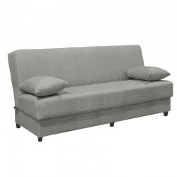 Καναπές-κρεβάτι με αποθηκευτικό χώρο τριθέσιος Romina pakoworld ανοιχτό γκρι ύφασμα 190x85x90εκ