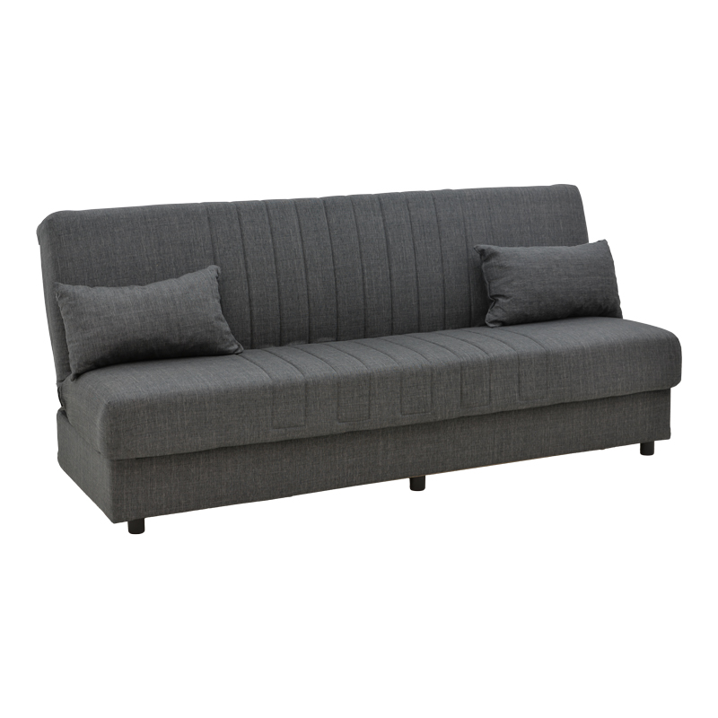 Romina pakoworld three-seater sofa-bed with storage charcoal fabric 190x85x90cm