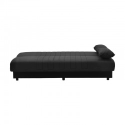 Καναπές-κρεβάτι με αποθηκευτικό χώρο τριθέσιος Romina pakoworld μαύρο ύφασμα 190x85x90εκ