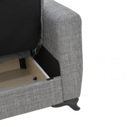 Three-seater Modesto sofa-bed with storage space pakoworld gray fabric 215x85x80cm