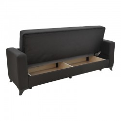 Modesto pakoworld three-seater sofa-bed with storage space black fabric 215x85x80cm