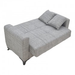 Καναπές-κρεβάτι με αποθηκευτικό χώρο διθέσιος Modestole pakoworld γκρι ύφασμα 155x85x80εκ
