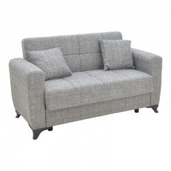 Sofa-bed with storage two-seater Modesto pakoworld gray fabric 155x85x80cm