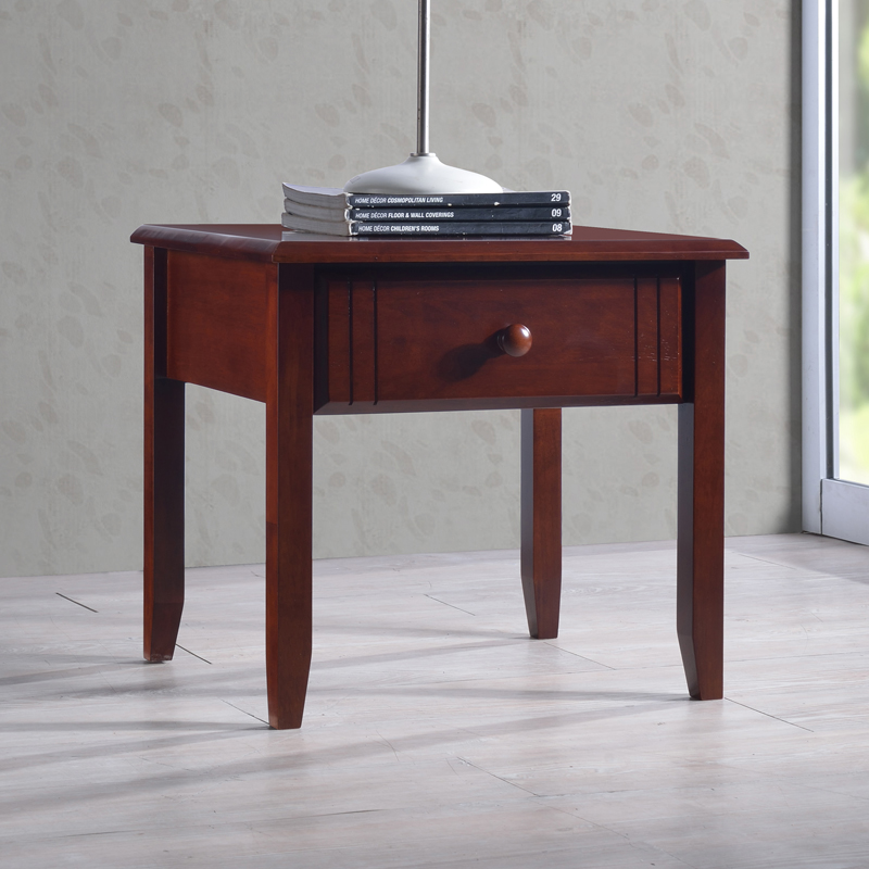 Juliene nightstand with drawer walnut wood color 50x44x46cm