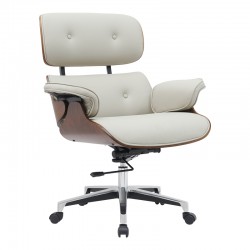 Manager office chair Kobane pakoworld beige pu-chrome base 84x75x113.5cm