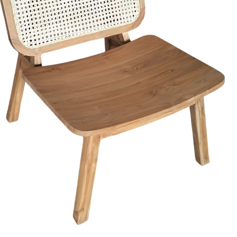 Καρέκλα Viborg pakoworld φυσικό teak ξύλο-φυσικό rattan 60x75x87εκ