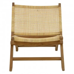 Καρέκλα Jerenze pakoworld φυσικό teak ξύλο-φυσικό rattan 65x78x68εκ