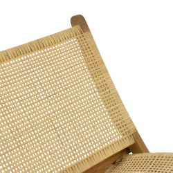 Καρέκλα Jerenze pakoworld φυσικό teak ξύλο-φυσικό rattan 65x78x68εκ