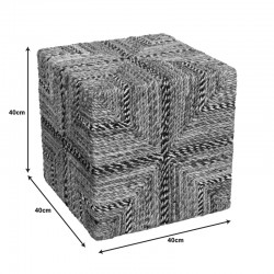 Σκαμπό Lerkmon Inart ψαθα σε φυσική απόχρωση 40x40x40εκ