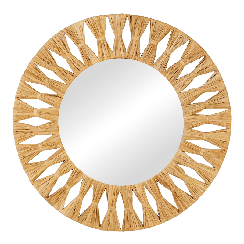 Zanlein Inart sisal mirror in natural shade D50x8cm