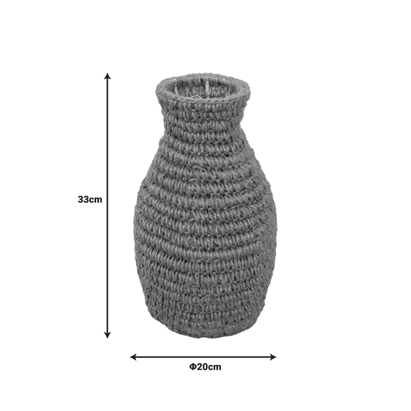 Βάζο Agelen I Inart sisal σε φυσική απόχρωση Φ20x33εκ