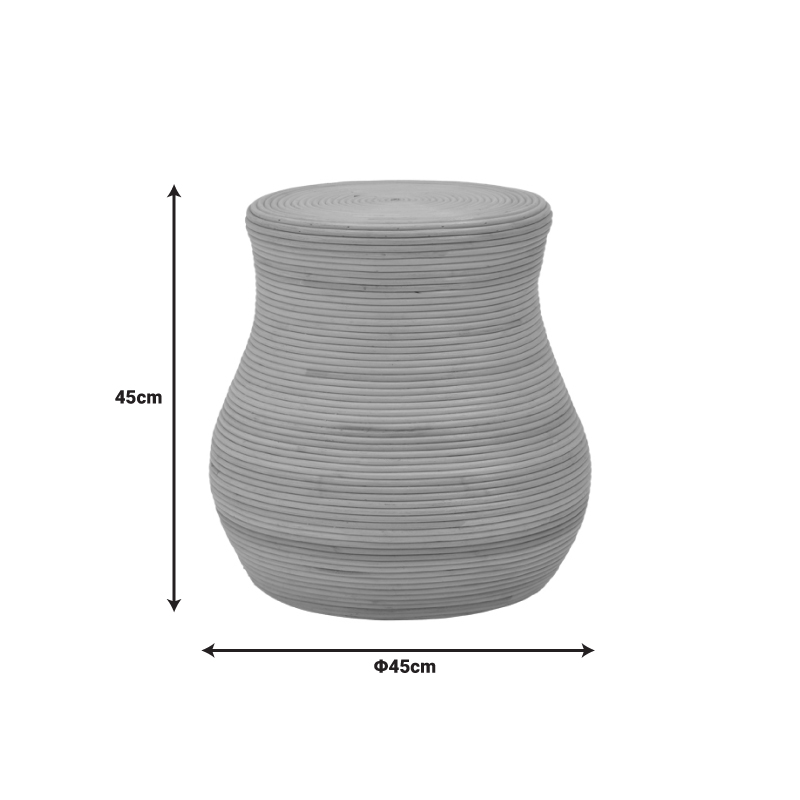 Σκαμπό Bulaten Inart rattan σε φυσική απόχρωση Φ45x45εκ