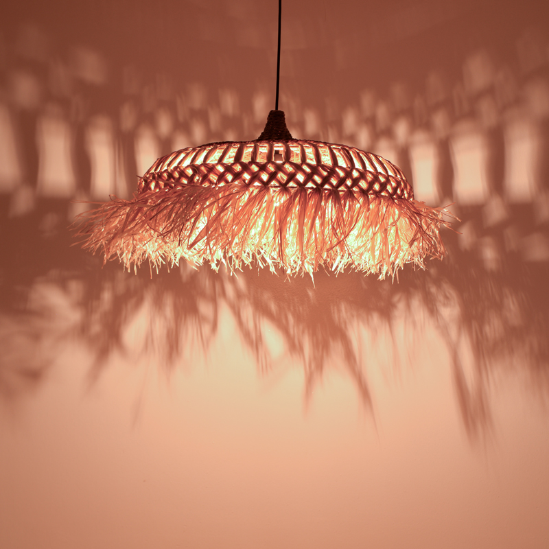 Borobe Inart sisal ceiling lamp in natural color D80x45cm