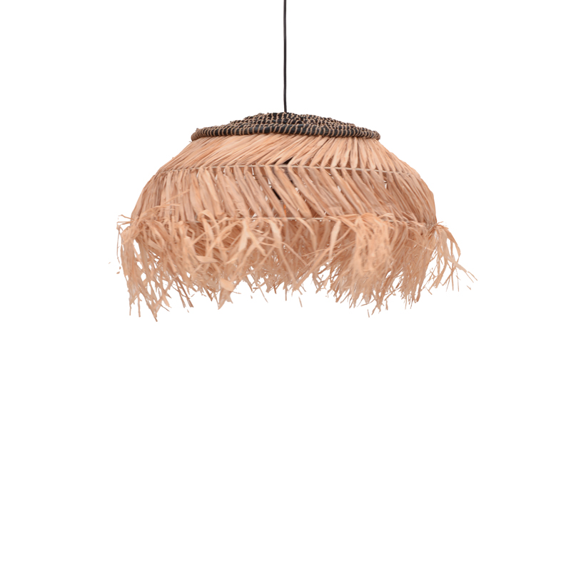 Hengiole Inart sisal ceiling lamp in natural-black color D60x40cm