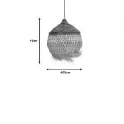 Φωτιστικό οροφής Fiorine Inart abaca σε φυσικό χρώμα Φ35x45εκ