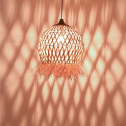 Marjione Inart sisal ceiling lamp in natural color D45x55cm