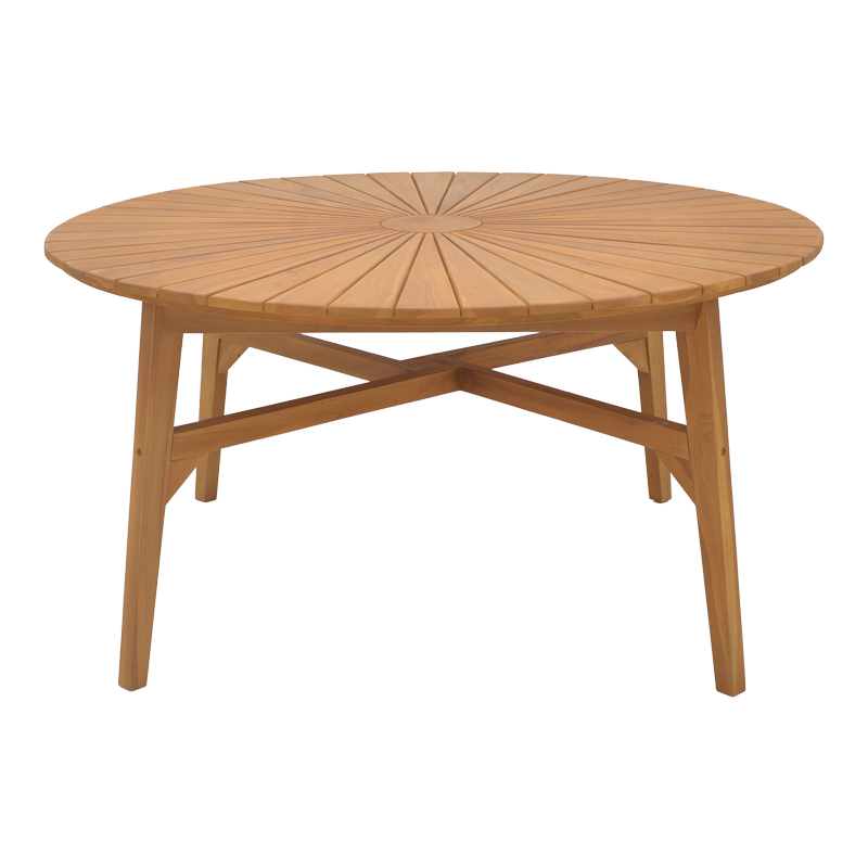 Colen pakoworld teak wood table in natural shade Φ180x75cm