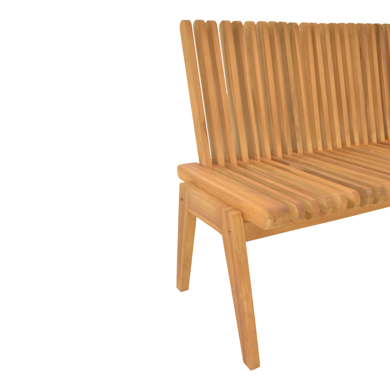 Polymorphic sofa-bench Jey pakoworld teak wood in natural shade 150x57.5x80cm