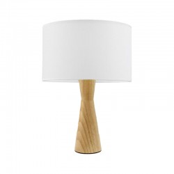 Table lamp Conte pakoworld beige-natural color wood-fabric Φ25x35cm